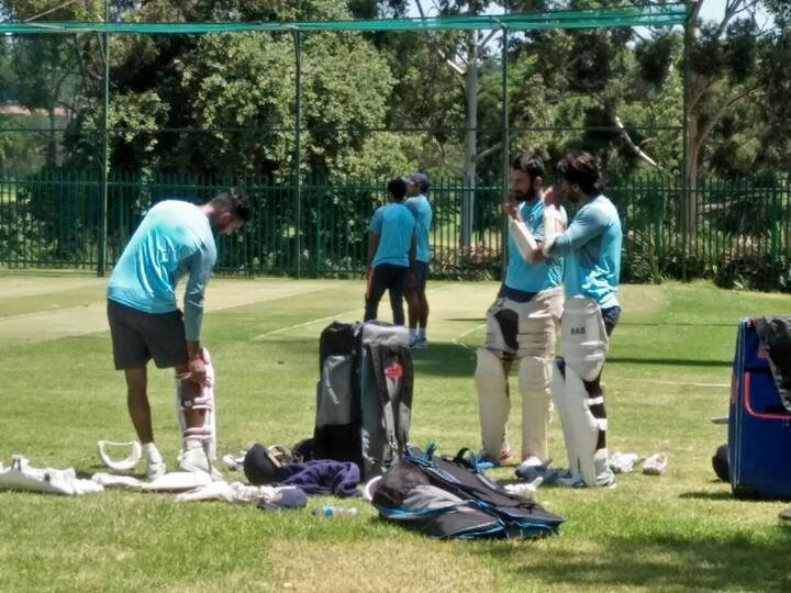 Opener KL Rahul and Murli Vijay along with Pujara during the practice session