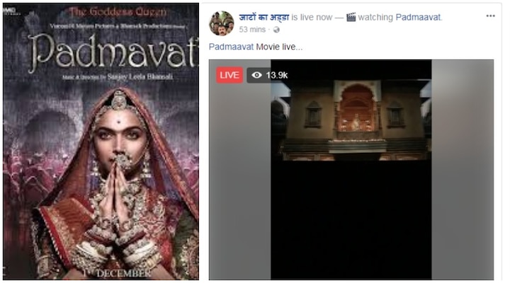 Padmaavat movie leaked LIVE on Facebook Sanjay Leela Bhansali's 'Padmaavat' LEAKED on Facebook