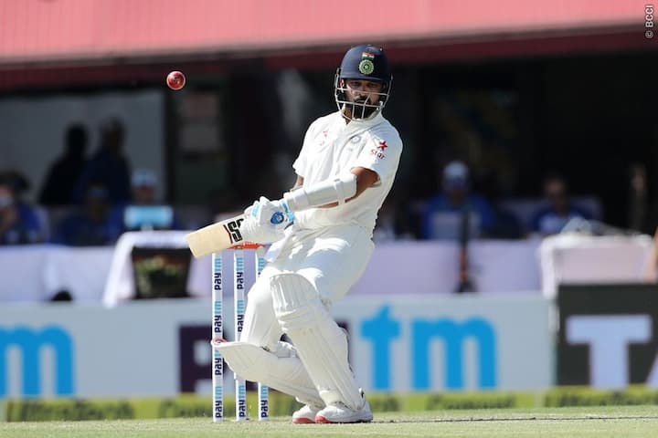 His opening partner Murali Vijay played another loose shot off Rabada, only get an outside edge for 8. He has scored 77 runs at an average of 15.40