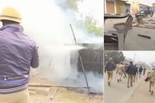Uttar Pradesh: Riots erupt once again after last rites of Chandan in Kasganj Uttar Pradesh: Riots erupt once again after last rites of Chandan in Kasganj