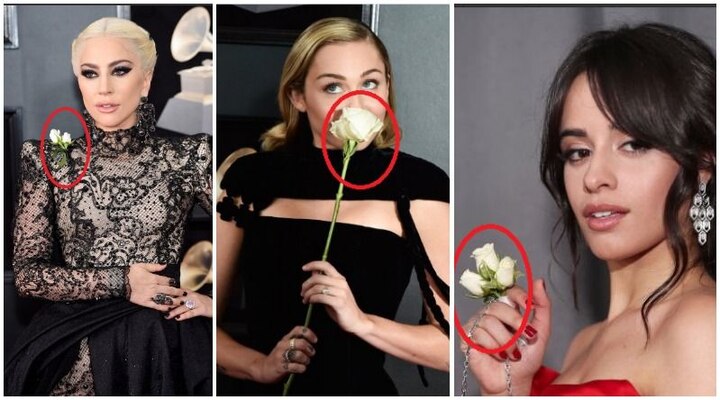 Stars wearing white roses for Grammys in solidarity with #MeToo movement Stars wearing white roses for Grammys in solidarity with #MeToo movement