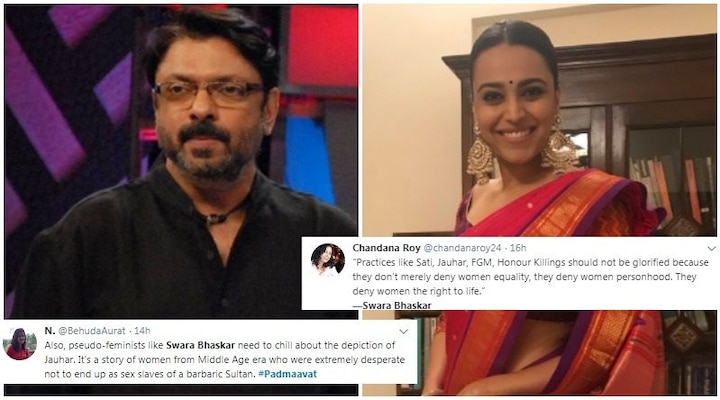 Twitter stands divided on Swara Bhaskar’s open letter to Bhansali on Padmaavat Twitter stands divided on Swara Bhaskar's open letter to Bhansali on Padmaavat