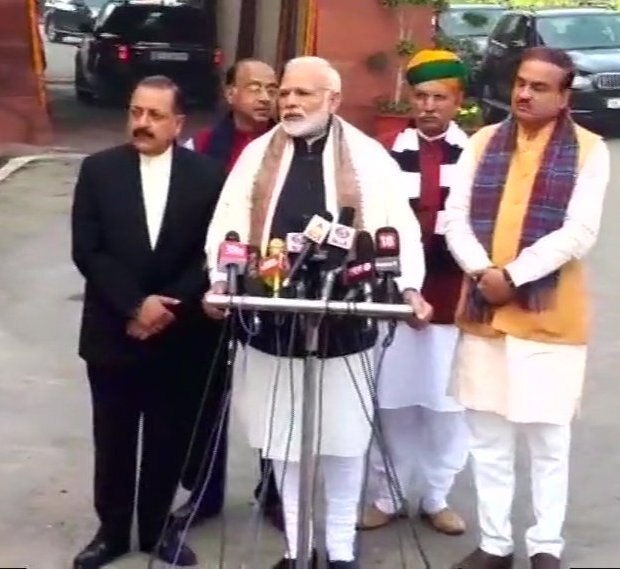 PM Modi addresses media ahead of Budget Session; urges parties to pass Triple Talaq bill PM Modi addresses media ahead of Budget Session; urges parties to pass Triple Talaq bill