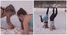 Watch: Two Siberian Girls Perform Yoga At Bone Chilling -40 Degree Celsius!