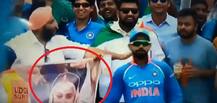 Fan brings Virushka\'s wedding poster in Ind V/S SA ODI and Virat\'s reaction is really pleasing