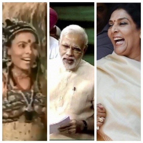 Renuka Chowdhury mimics Modi after PM takes swipe over her roaring laughter Watch: Renuka Chowdhury mimics Modi after PM takes swipe over her laughter