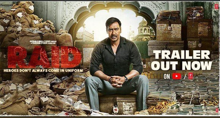 Bollywood actors Ajay Devgn and Ileana D’Cruz’s upcoming film Raid’s trailer is already a hit TRAILER OUT : Ajay Devgn back to his forte with 'RAID' !