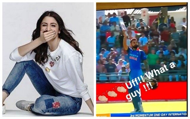 Bollywood actress Anushka Sharma has the best reaction to hubby Virat Kohli’s century against South Africa AWWDORABLE ! This is how Anushka Sharma REACTS to HUBBY Virat Kohli's  CENTURY !