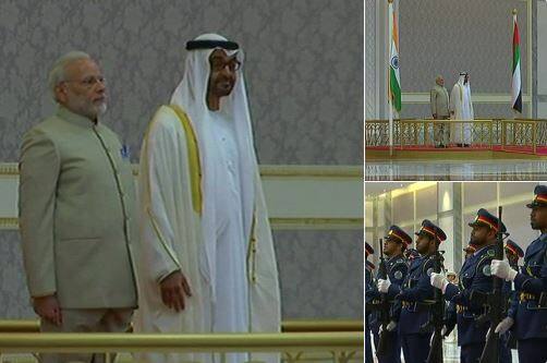 Narendra Modi arrives in UAE Modi arrives in UAE Narendra Modi arrives in UAE