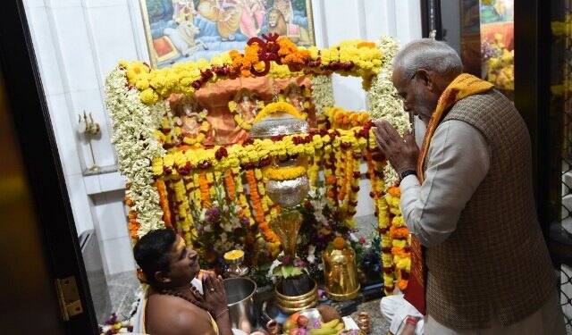 Modi said he felt extremely blessed after praying at the 125-year- old Shiva Temple in Muscat, one of the oldest in the region. It has three deities -- Shri Adi Motishwar Mahadev, Shri Motishwar Mahadev and Shri Hanumanji.