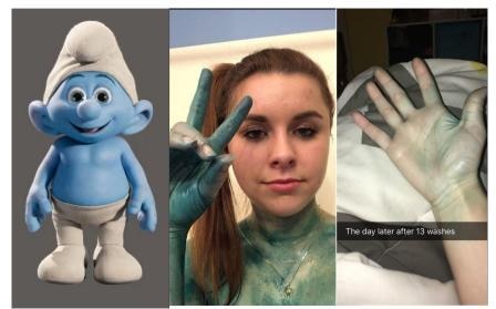 Woman’s body turned all blue after using “galaxy bath bomb”, Twitter explodes with laughter Woman's body turned all blue after using 