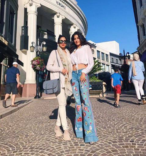 Bollywood actress Sridevi who went on a hiatus for 15 years after her blockbuster film Judaai, was said to be playing her real-life role of a mother to her daughters Janhvi and Khushi. / Image: Instagram (@sridevi.kapoor)