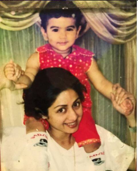  Check out this adorable picture where the gorgeous actress is pampering her little one./ Image: Instagram (@sridevi.kapoor)