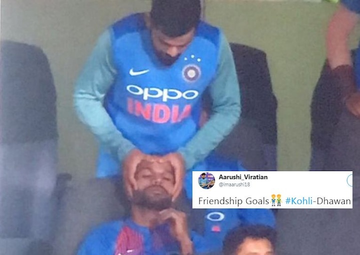 Virat Kohli Gives Shikhar Dhawan A Head Massage, And There’s Meme Fest Across The Internet Virat Kohli Gives Shikhar Dhawan A Head Massage, And There's Meme Fest Across The Internet