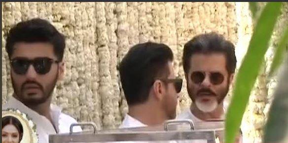 Her brother -in-law Sanjay Kapoor was seen with her in a truck that was decked up with flowers. (Image: ANI)