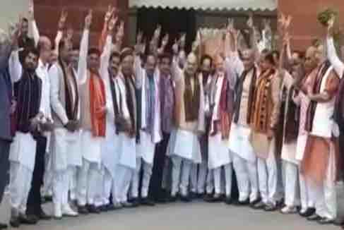 PM Modi gets a grand welcome in Parliament; protests stall Budget Session