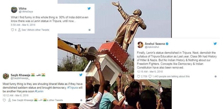 As Lenin’s statue went down in Tripura, this is how Twitter users reacted As Lenin’s statue went down in Tripura, this is how Twitter users reacted