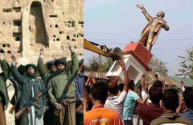 Twitter compares razing of Lenin statue to Bamiyan in Afghanistan Lenin Statue razed likens to Bamiyan! - Twitter reacts