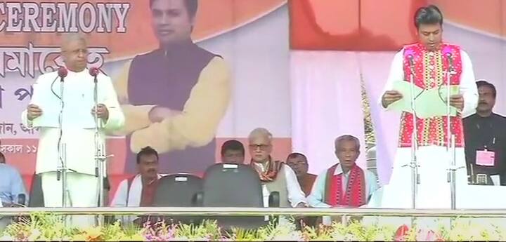 NEW DELHI: Biplab Kumar Deb, the 48-year-old Tripura BJP president, took the oath as the Chief Minister of the northeastern state.