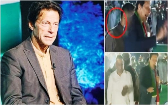 PAKISTAN: Shoe thrown at Imran Khan during rally PAKISTAN: Shoe thrown at Imran Khan during rally
