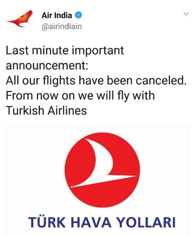 Official Twitter account of Air India hacked for a brief duration