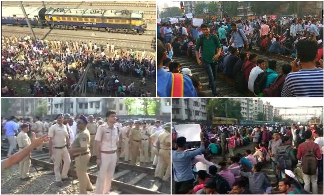 Mumbai: Students demanding jobs block railway tracks Between Matunga and Dadar stations Mumbai: 'Rail roko' protest by Apprentices ends, rail traffic restored on Central Line