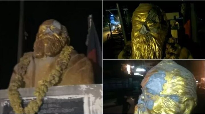 TN: Another Periyar statue vandalised, unidentified persons cut off head of statue using chisel TN: Another Periyar statue vandalised, unidentified persons cut off head of it using chisel