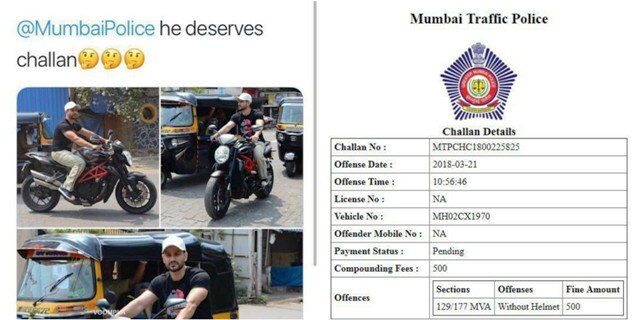 Mumbai Police fines actor Kunal Khemu for riding without helmet Actor Kunal Khemu fined for riding without helmet on Mumbai road