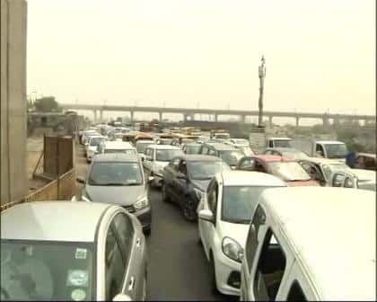 NOIDA: Commuters on Thursday faced a harrowing time n Delhi-Noida road due to a massive traffic jam.
