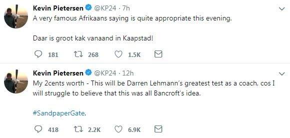 Kevin Pietersen too showed his disapproval over the incident dragging coach Darren Lehman into the controversy