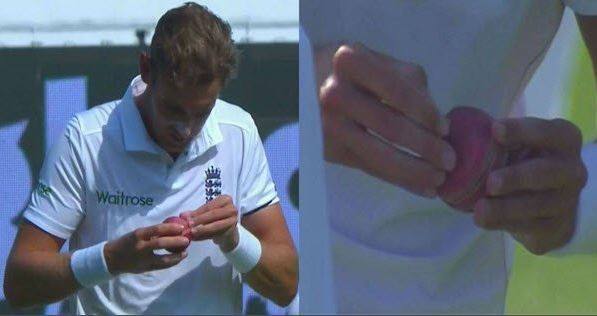 Along with the shiny side, rough side of the ball too has to deal with cruelty so that the bowlers can extract reverse swing when the ball gets partially old. Rubbing the ball continuously with ‘fingernails’ has been one the oldest methods to change the condition of the ball. (Credit: Twitter)