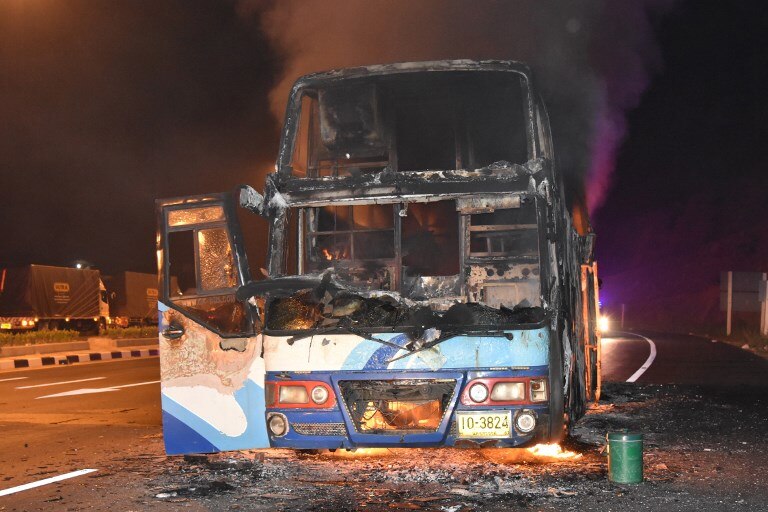 At least 20 Myanmar migrant workers dead in Thailand bus fire