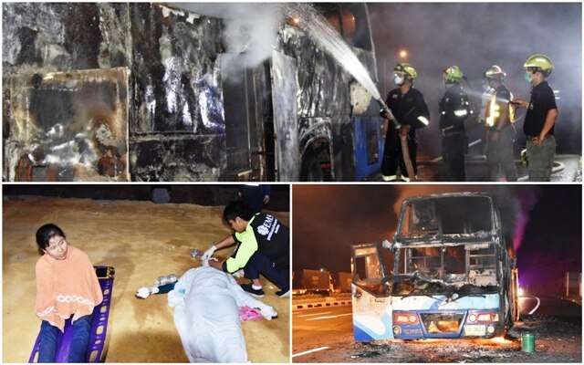 At least 20 Myanmar migrant workers dead in Thailand bus fire At least 20 Myanmar migrant workers dead in Thailand bus fire