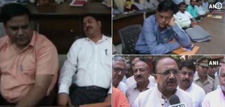 Government officials slept during Siddharth Nath Singh's press conference; Here's what minister has to say Government officials slept during Siddharth Nath Singh's press conference; Here's what minister has to say