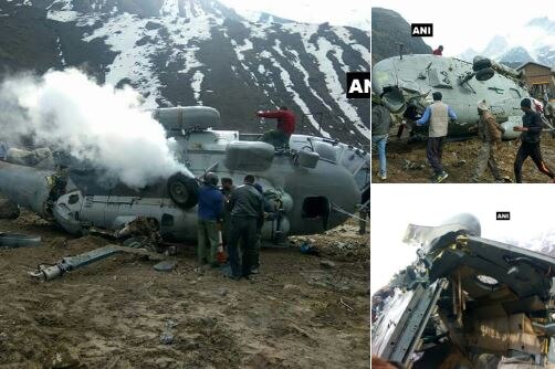 IAF chopper, MI17, crash lands in Kedarnath: Pilot safe, two others injured IAF chopper, MI17, crash lands in Kedarnath: 4 people including pilot suffer minor injuries