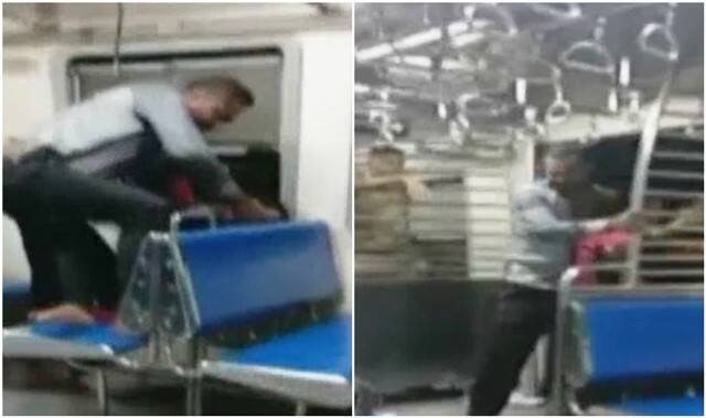 Shocking Video: Woman molested in front of cop in Mumbai local train Shocking Video: Woman molested in front of cop in Mumbai local train