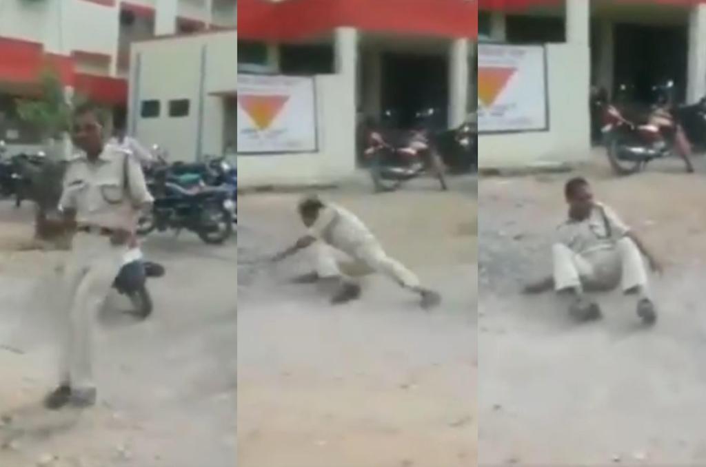 VIDEO: Policeman drunk on duty caught on camera; suspended