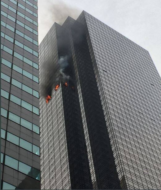 A fire broke out at 50th storey of Trump Tower in New York . Image: Twitter (FDNY)