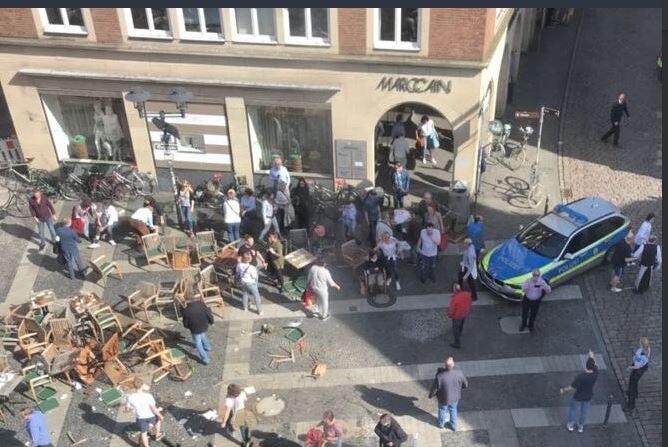 Three dead, 30 injured as van bulldozes into busy restaurants in Germany