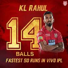 Rahul hist fastest IPL fifty in 14 balls