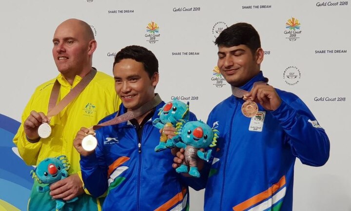 CWG 2018: Jitu Rai shoots Gold in 10m air pistol CWG 2018: Jitu Rai shoots Gold in 10m air pistol