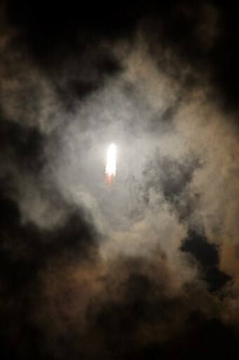 The rocket slung IRNSS-1I into the orbit after 19 minutes and from here the satellite will be taken up to its last position at geo synchronous orbit at a height of 36,000 km. (AFP PHOTO / ARUN SANKAR)