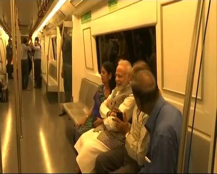 Prime Minister Narendra Modi also interacted with metro commuters.
