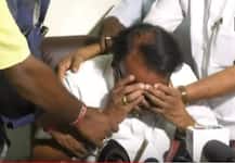 Watch: BJP’s Shashil Namoshi breaks down while addressing media; Here\'s why