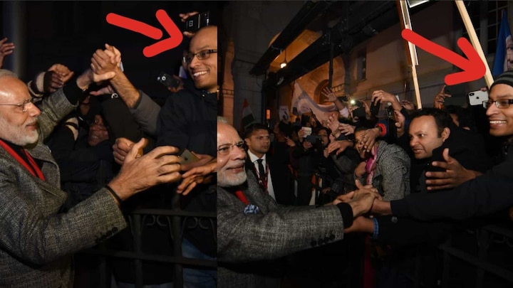 Twitter split on PM Modi’s fan who may have 'disguised' himself to shake pm's hand twice Twitter is split on this man’s identity who shook hand with PM Modi