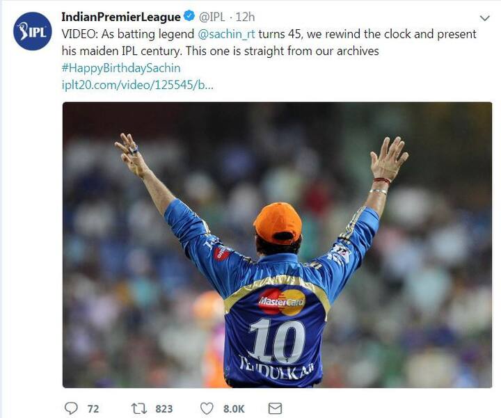 rnइंडियन प्रीमियर लीग ने सचिन के पहले आईपीएल शतक के साथ जन्मदिन को खास बना दिया.