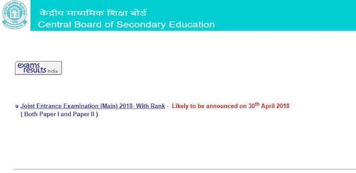 Joint Entrance Exam JEE Main results will be released soon at results.nic.in JEE Main Results 2018 likely to be declared anytime from now