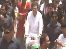 IN PICS: Rahul Gandhi On Bullock Cart And Cycle During Karnataka Election Campaign