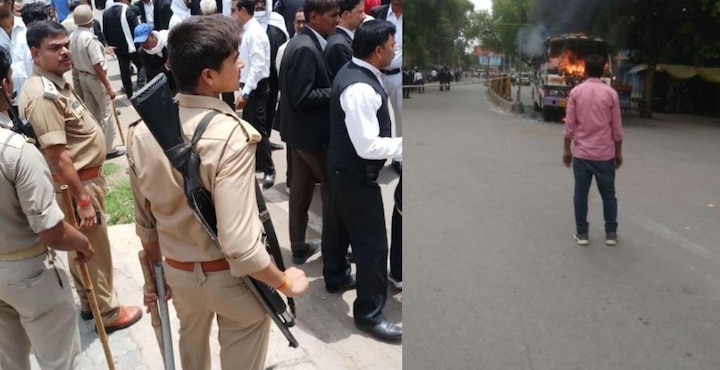 Allahabad: Advocate Shot Dead In By 2 Bike Borne Men Allahabad: Lawyers Set Ablaze A Bus After Advocate Shot Dead By 2 Bike Borne Men