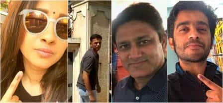 IN PICS: Celebrities Casting Their Vote For Karnataka Election IN PICS: Celebrities Casting Their Vote For Karnataka Election